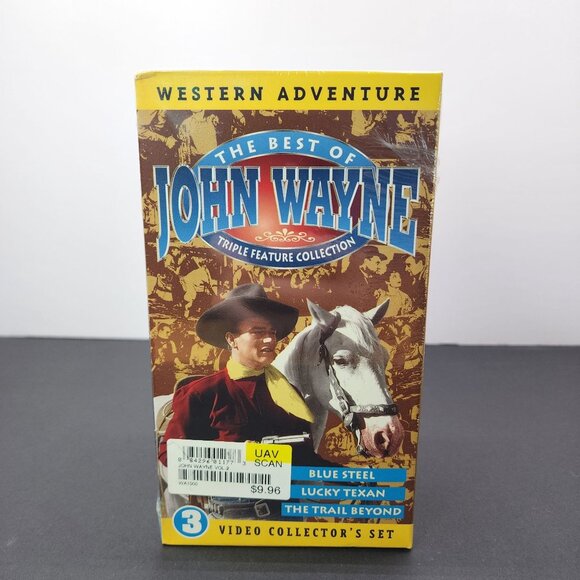 The Best Of John Wayne  VHS Tape Triple Feature Collection - SEALED - Picture 1 of 4